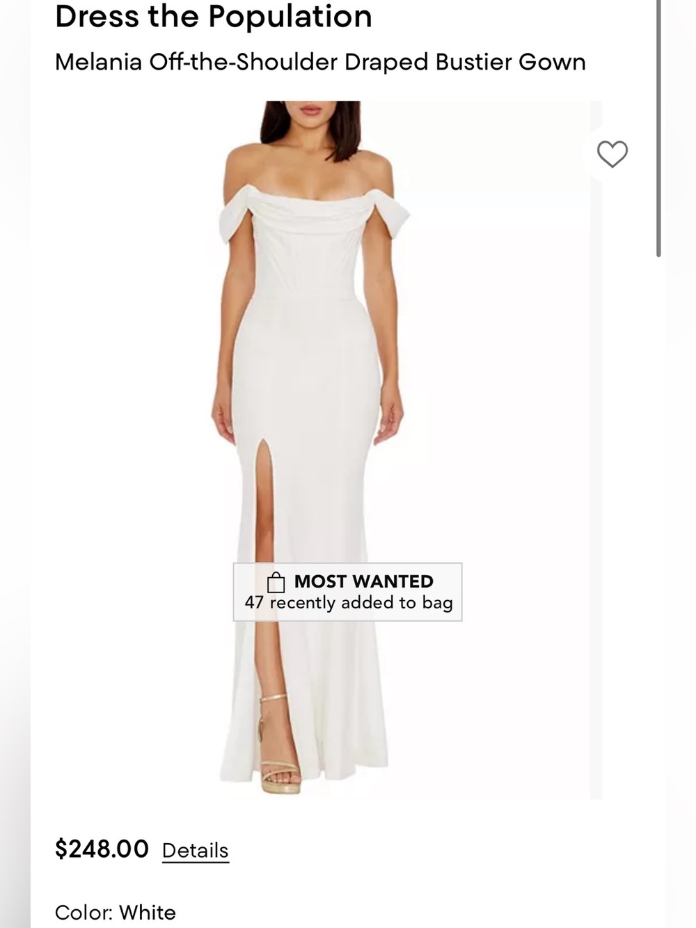 Nwt Dress the p Melania off shoulder draped bustier gown 2xl - price is firm !